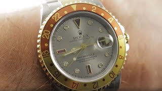 Rolex GMT Master II quotRootbeerquot Serti Dial 16713 Rolex Watch Review [upl. by Inasah]