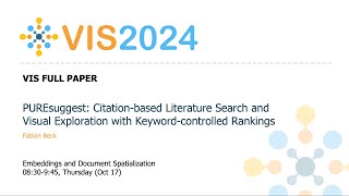 PUREsuggest Citationbased Literature Search and Visual Exploration with Keywordcontrolled Rankin [upl. by Adnylam]