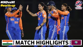 India vs West Indies 4th Warmup Match Highlights  ICC Women T20 World Cup  IND vs WI Highlights [upl. by Surazal673]