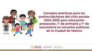 Consejos prácticos para las preinscripciones ciclo escolar 20242025 en escuelas públicas [upl. by Norabel247]