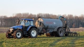 New Holland TM140 amp Record  drijfmest injekteren [upl. by Tronna]