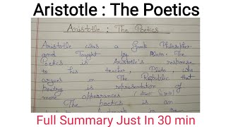 The Poetics By Aristotle  Literary Criticism in English Literature  poetics aristóteles [upl. by Drucill322]