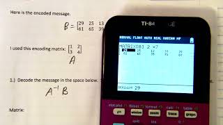 Encoding Decoding Message with Matrices [upl. by Airdnal]