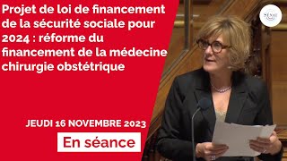 PLFSS 2024  réforme du financement de la médecine chirurgie obstétrique [upl. by Joete]