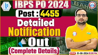 IBPS PO Notification 2024  IBPS PO 4455 Vacancy Age Limit Qualification Syllabus Salary [upl. by Laynad]