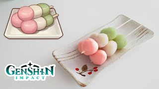 Tricolor Dango Recipe  Genshin Impact Tricolor Dango  Korean Ice Cream Dango [upl. by Samella]