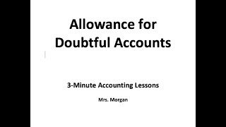 Allowance for Doubtful Accounts [upl. by Notsirb]