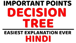 Decision Tree Important Points ll Machine Learning ll DMW ll Data Analytics ll Explained in Hindi [upl. by Anura]