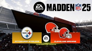 Steelers VS Browns Week 12 Simulation Madden 25 Gameplay [upl. by Erund]