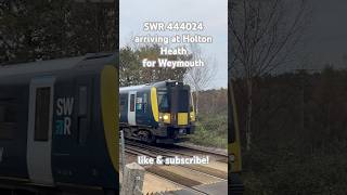 SWR 444024 Arriving at Holton Heath for Weymouth shorts train [upl. by Olympe]