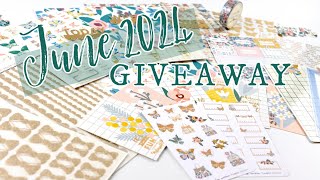 🦋June 2024 Planner Society Giveaway Planner Stickers Washi and More [upl. by Tawsha156]