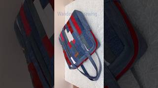 Sewing diy denim suitcase patterns wandeeeasysewing denimsuitcase travelbagdiy jeansbagideas [upl. by Dorsy]