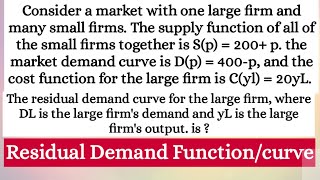 residual demand function mathematicaleconomics econmath gateeconomics neteconomics [upl. by Chelton202]