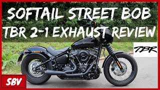 Two Brothers Exhaust Sound amp Ride Review  Harley Softail Street Bob FXBB [upl. by Nylynnej]