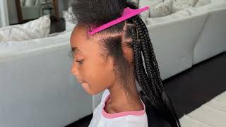 Kid Friendly Knotless Braids  This Is How It’s DONE [upl. by Ahsok]