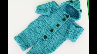 Crochet baby coat very easy [upl. by Aztiley416]