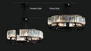 Round Modern Rustic Crystal Chandelier  Sofary Lighting  2 [upl. by Ennaihs]