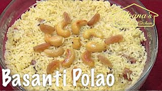 Basanti Polao in authentic way  Sabeki ranna in modern kitchen Bengali recipe [upl. by Relyk]