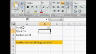 Excelde KDV hesaplama [upl. by Beebe722]