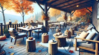 4K Cozy Fall Coffee Shop Ambience 🍂 Background Instrumental to Relax Study Work [upl. by Jessalin]