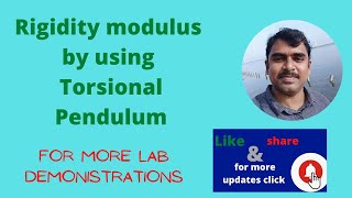 Torsional pendulum experimentdetermination of rigidity modulusRigidity modulus [upl. by Ainosal]