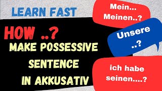 Learn German  Possessive Pronouns Accusative case  German for beginners  A1 germanshort [upl. by Eemaj]