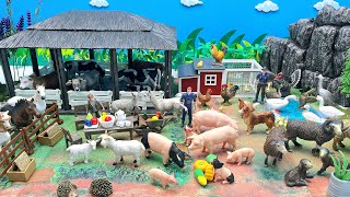 New Barn Playset For Farm Animals  Diorama Country Animals Cow Chicken Pig Sheep 농장 만들기 [upl. by Dylan]