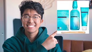 I Tried Lumineux Teeth Whitening Kit Strips 7 DAY RESULTS amp REVIEW [upl. by Loats792]