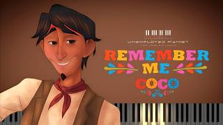 Remember Me from Coco Piano tutorial and Karaoke [upl. by Ecnerwaled629]