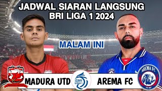 Jadwal BRI LIGA 1 2024  MADURA UNITED vs AREMA FC  Head to head [upl. by Kerman]