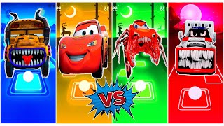 MISS FRITTER CARS vs LIGHTNING MCQUEEN vs MCQUEEN EATER vs POLICE CAR EATER  Tiles Hop EDM Rush [upl. by Derinna]