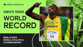 World Record  Mens 100m Final  World Athletics Championships Berlin 2009 [upl. by Leugimesoj]