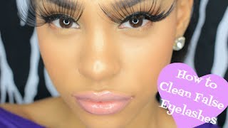 HOW TO  CLEAN FALSE EYELASHES TO REUSE [upl. by Shamma]