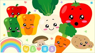 Baby Sensory Video  High Contrast Vegetables  Happy BGM [upl. by Annahsor130]