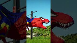 SpiderMan TRex vs Captain America TRex shorts dinosaur jurassicworld [upl. by Lyontine]