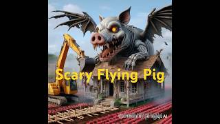 Scary Flying Pig Damages Hut At Rose Field With Backhoe monsterpig excavator shorts 1119 [upl. by Elleda188]