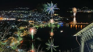 20180113 河口湖冬花火 カチカチ山ナイトロープウェイ [upl. by Ydualc5]