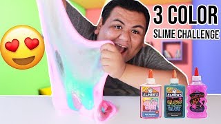 3 COLOR SLIME CHALLENGE CRAZY COLORS 😍🦄 [upl. by Wehttam]