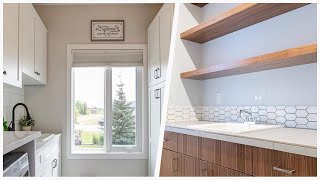 75 Laundry Room With White Backsplash And Beige Countertops Design Ideas Youll Love ♡ [upl. by Akiam]