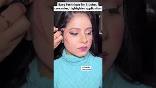 Highlighter blusher concealer technique shakibamakeovers07 shakibamakeovers trending viral [upl. by Giarla446]