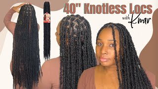 DISTRESSED FAUX LOCS ON 4C HAIR premade locs  LESS WRAPPING  Knotless Method [upl. by Einatsed]