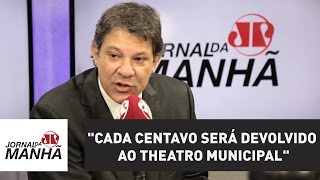 quotCada centavo será devolvido ao Theatro Municipalquot promete Haddad [upl. by Lerud]