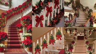 70 Enchanting Christmas stairs decoration ideas  Christmas Home Decoration ideas 💡2024 2025 [upl. by Anikat]