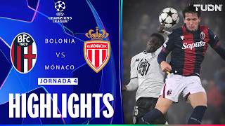 HIGHLIGHTS  Bolonia vs Mónaco  UEFA Champions League 2425  TUDN [upl. by Wyatan]