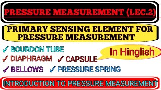 Primary Sensing Element  Pressure Measurement  Bourdon TubeDiaphragmCapsuleBellowsSpring [upl. by Maillw]