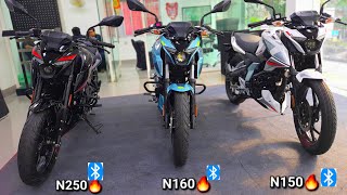 2024 BLUETOOTH📲 Bajaj Pulsar N250 vs N160 vs N150 Full Detailed Comparison amp Onroad PRICE Details [upl. by Konrad]