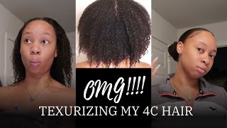 TEXTURIZING MY 4C HAIR  First time at home  Before amp After I LOVE MY RESULTS  BeeSaddity TV [upl. by Anaihk]