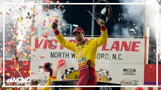 Joey Logano rejoices after winning NASCAR AllStar Race at North Wilkesboro Speedway [upl. by Signe]