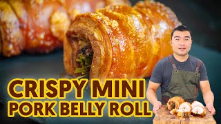 Crispy Mini Pork Belly Roll [upl. by Ecirtnas]