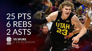 Lauri Markkanen 25 pts 6 rebs 2 asts vs Spurs 2324 season [upl. by Emelyne]